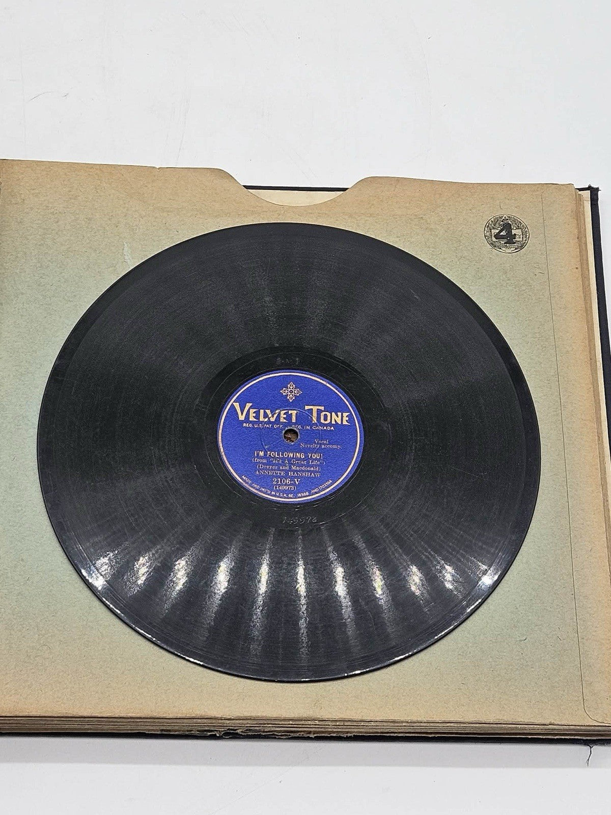 Antique 78 RPM Record Album w Victor Decca Vocalion Pathé Grey Gull & Inserts