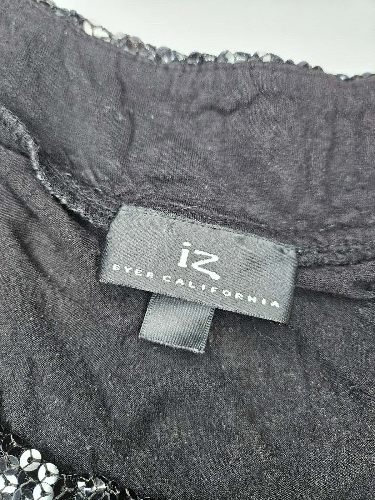 iZ Byer California Black Sequin Scoop Neck Tank Top
