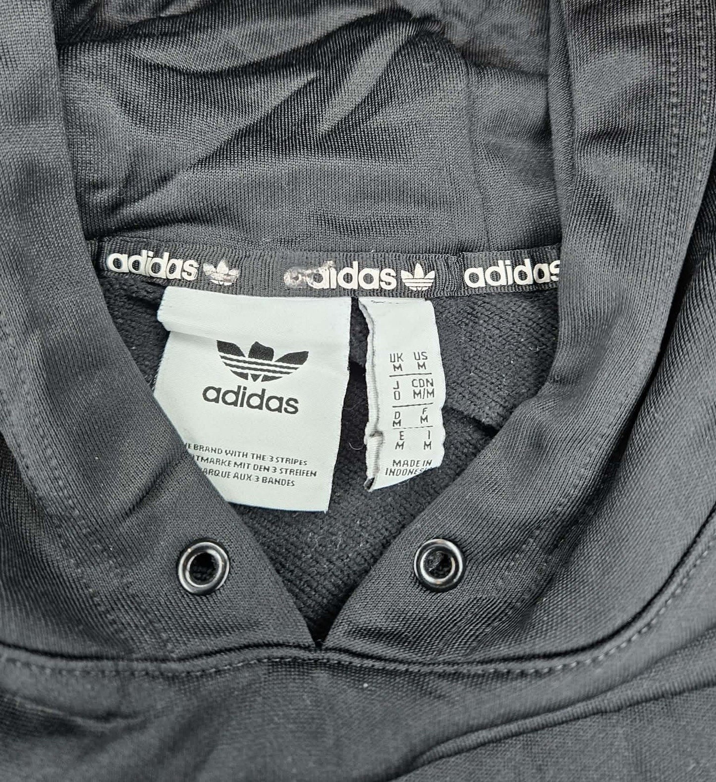 Adidas Originals Black 3-Stripe Pullover Hoodie Women’s Small