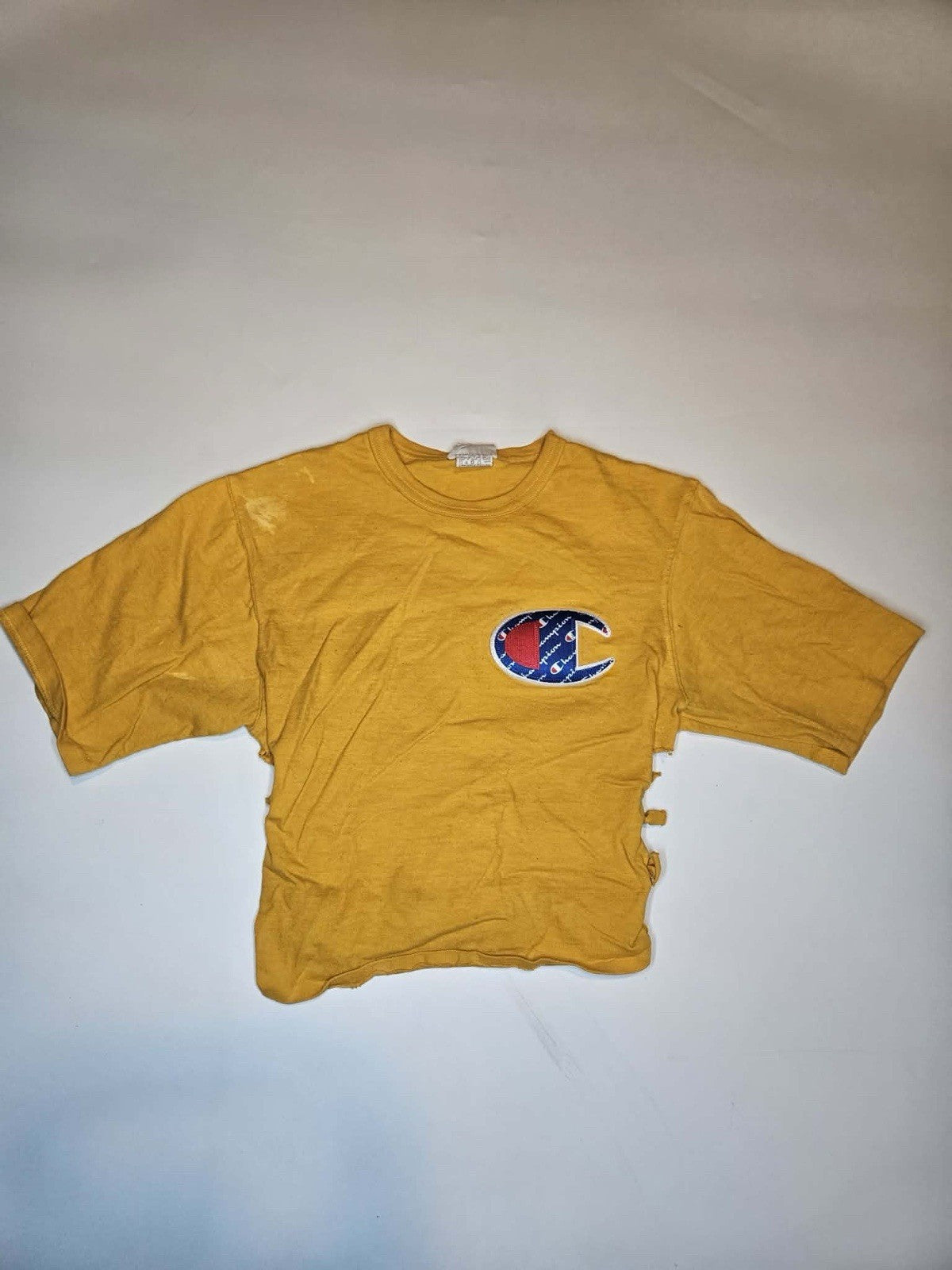 Champion Women’s Small Mustard Yellow Lace-Up Back Tee