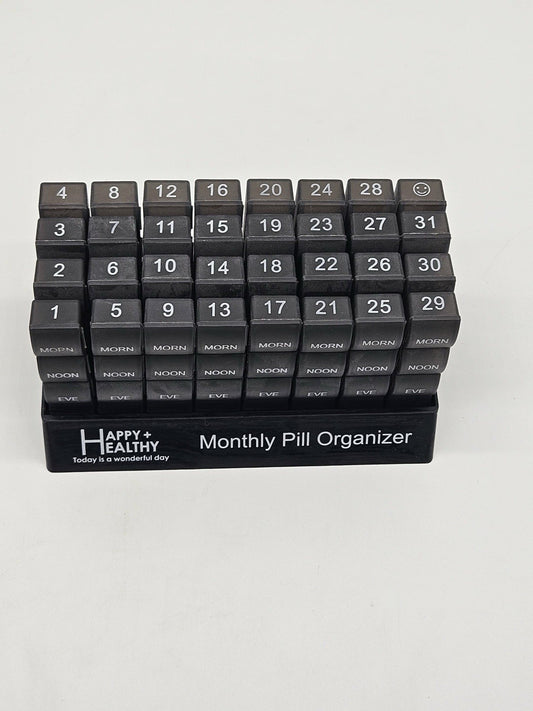 Compact 116-Compartment Monthly Pill Organizer - 4 Times a Day, Travel-Friendly