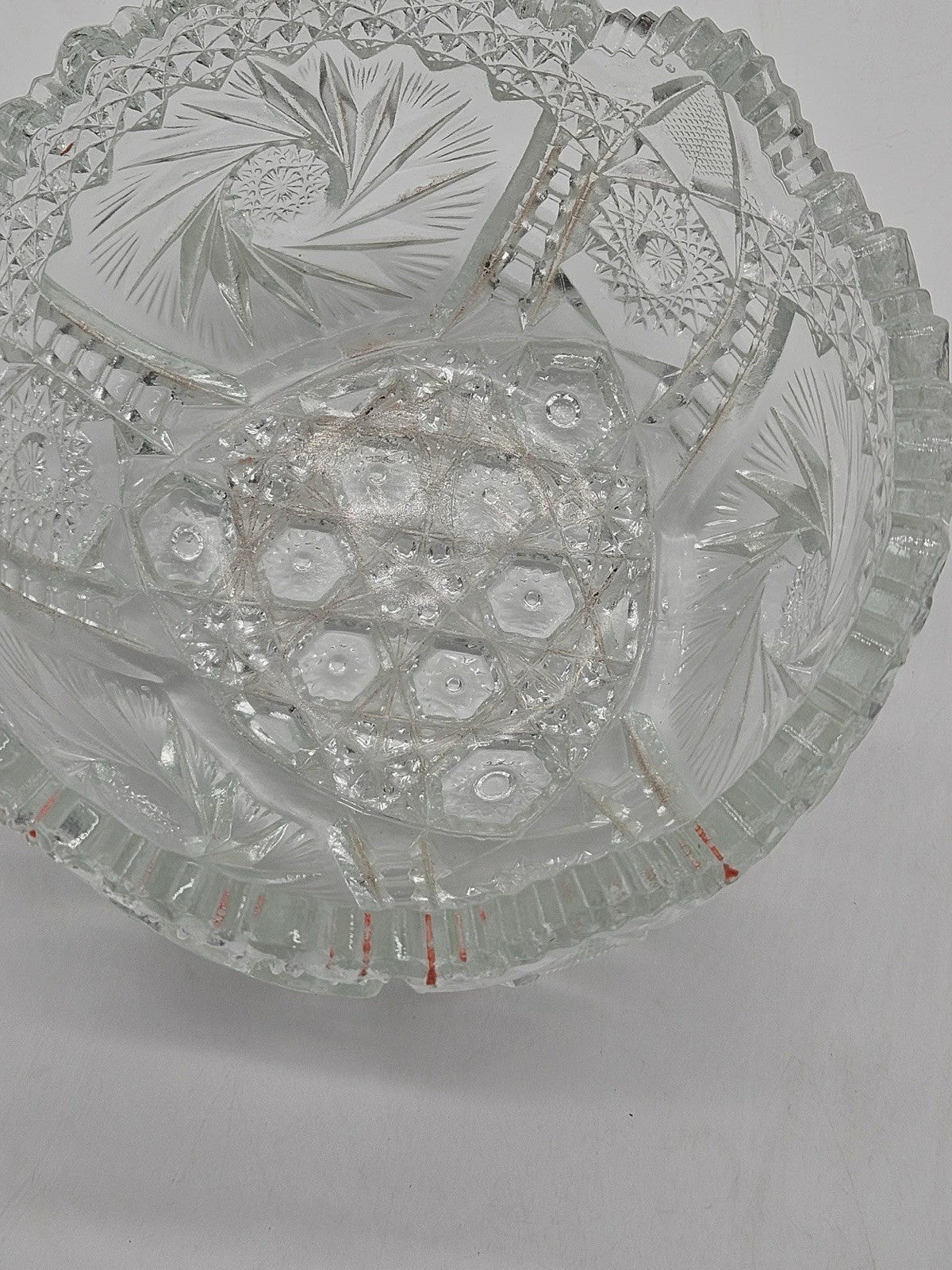 Antique American Brilliant Cut Glass Bowl 8" Lead Crystal Bowl, Elegant Bowl