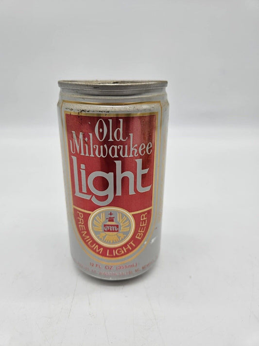 Old Milwaukee Premium Light Beer 12 ounce Vintage Red White Gold Can Empty