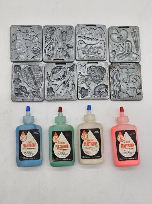 Vintage 1964 Mattel Thingmaker CREEPY CRAWLER w/ 8 Molds, 3 Plastigoop WORKING