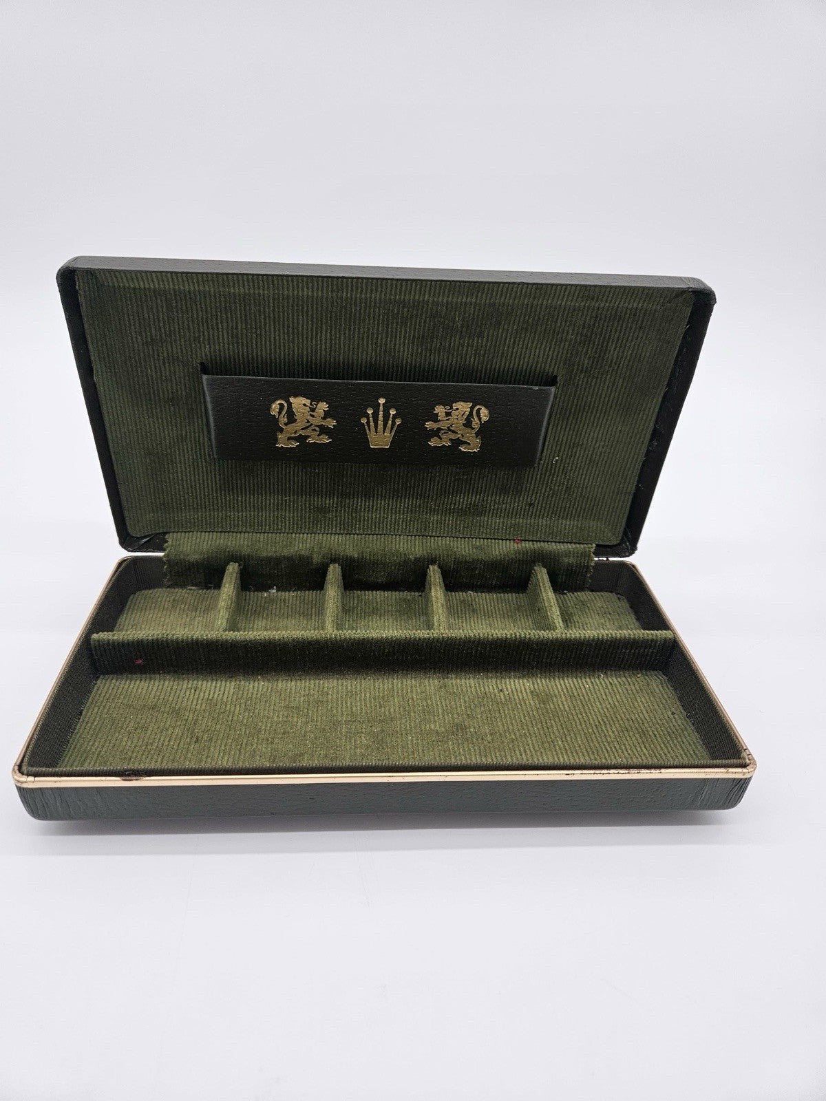 Vintage Men’s Cufflink & Tie Bar Set in Original Box Art Deco Style Gold Tone
