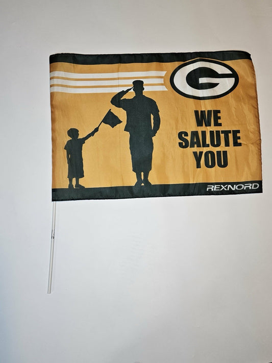 Green Bay Packers Flag “We salute you” Salute To Soldiers