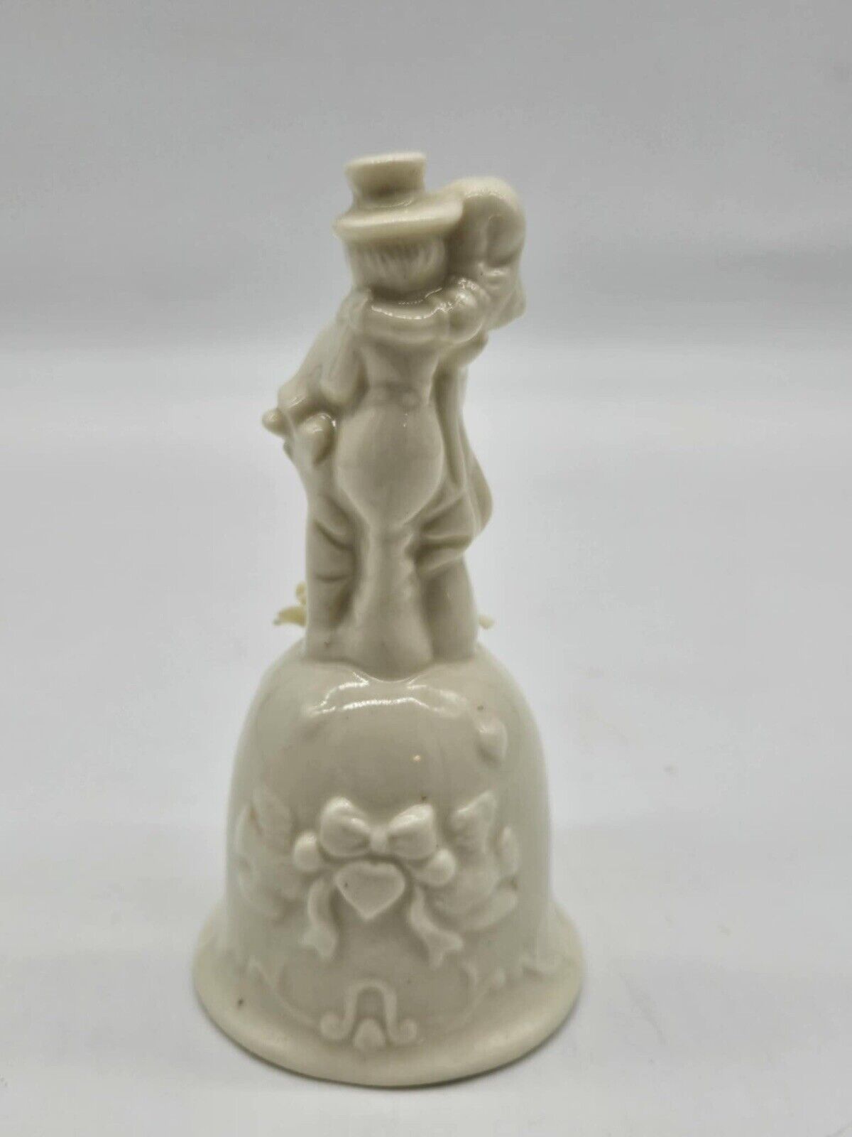 Vintage Bride and Groom Wedding Cake Topper Bell Porcelain Bisque 6”
