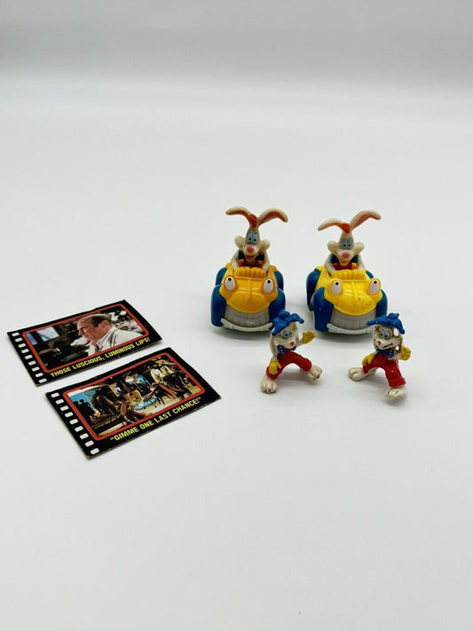 Lot of 6 Vintage 1987 3" Disney Roger Rabbit Figure Character Toys & Cards