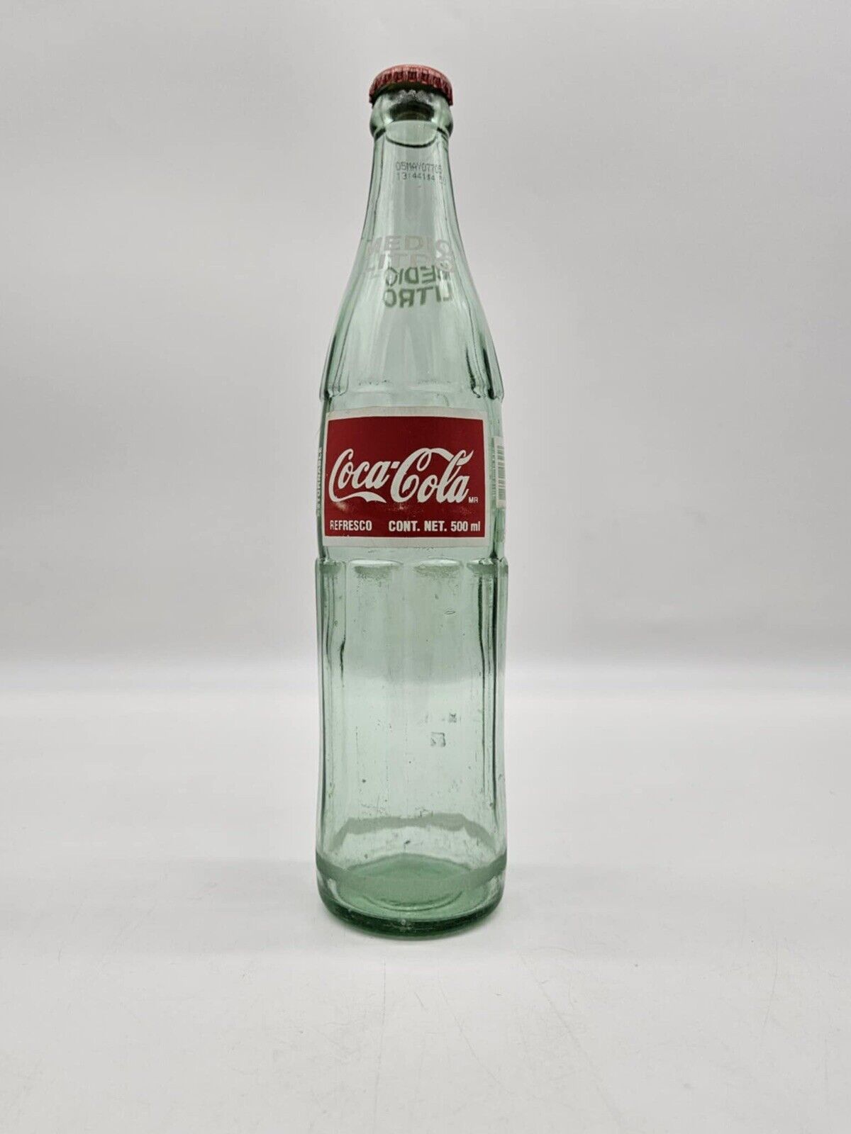 Vintage Coca-Cola Glass Green Bottle w/ Cap in Good Condition