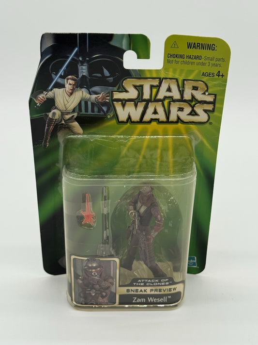 Star Wars Attack Of The Clones Zam Wesell 3.75" Action Figure 2001 Hasbro New