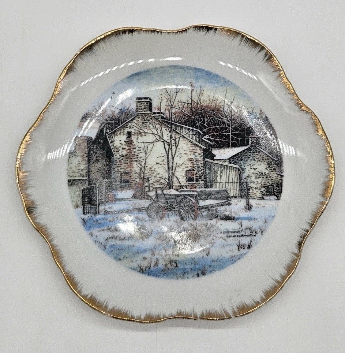 Vintage Frank M Hamilton "Deep Winter" Porcelain Collectors Plate  8¼"