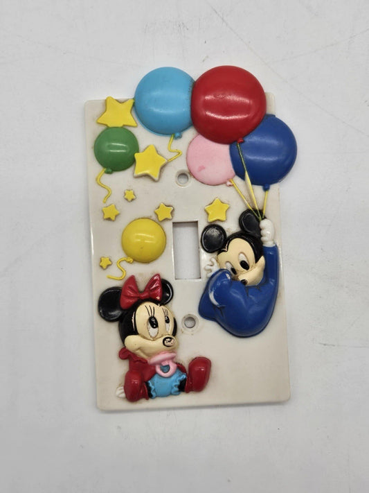 Vintage 1984 Disney MICKEY MINNIE MOUSE light switch plate BALLOON STAR