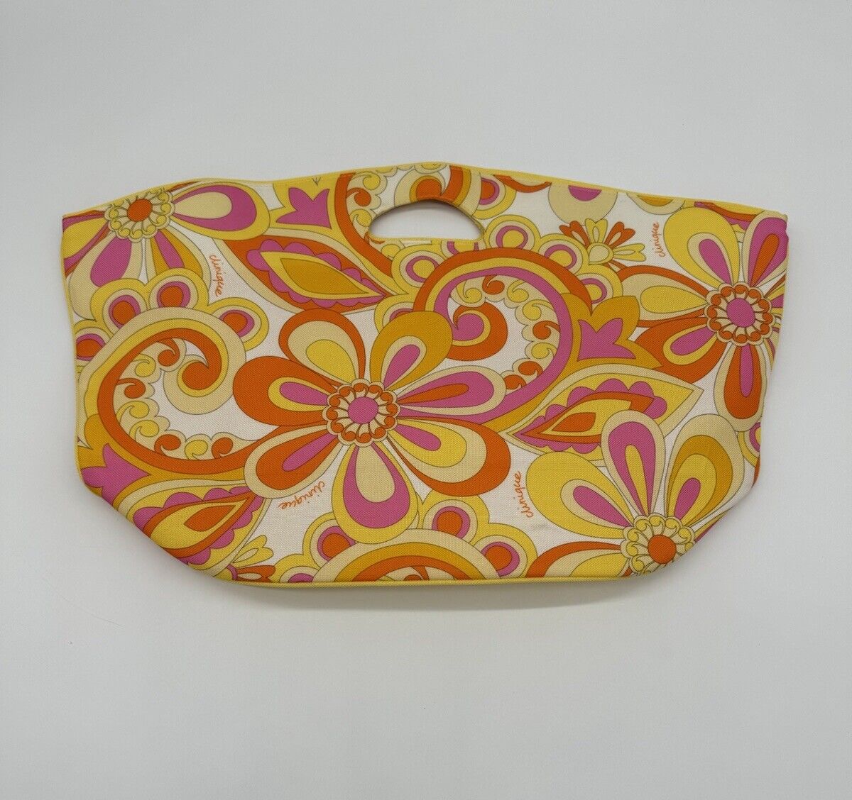 CUTE!! Clinique  Super 1960s psychedelic Flower Paisley  Large Tote