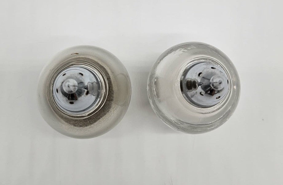 Vintage Glass Salt & Pepper Shaker Set with Chrome Tops