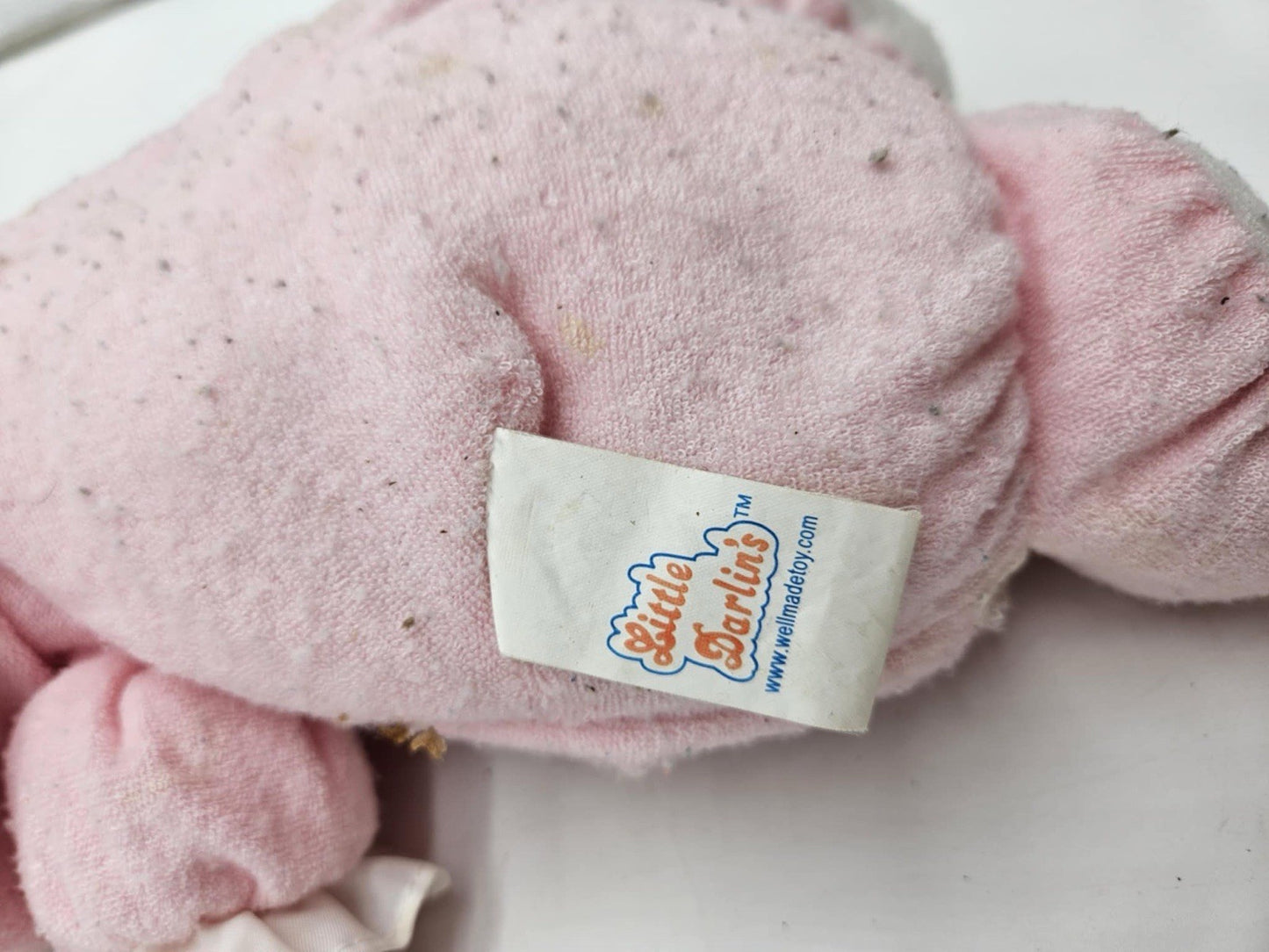 RARE Little Darlins 1994 Terry Cloth Doll Plush 14" Pink Baby Darlin's Well Made
