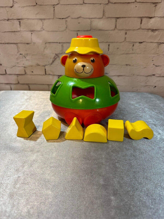 Vintage PLAYSKOOL Shape Sorter Bear 1980s Toy VTY FNF
