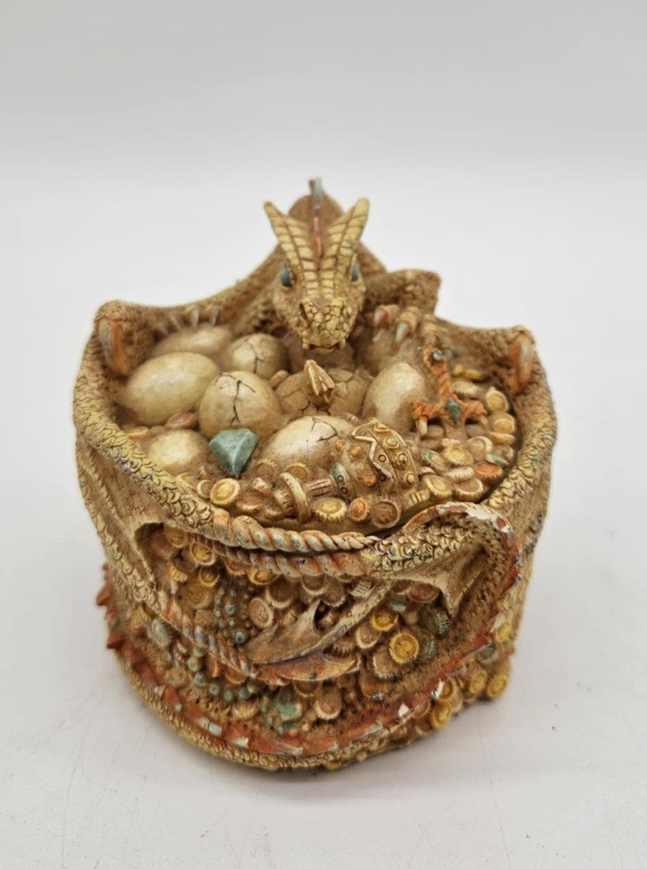 DRAGON TRINKET BOX -  3 5/8" h X 4" d - RARE FIND!