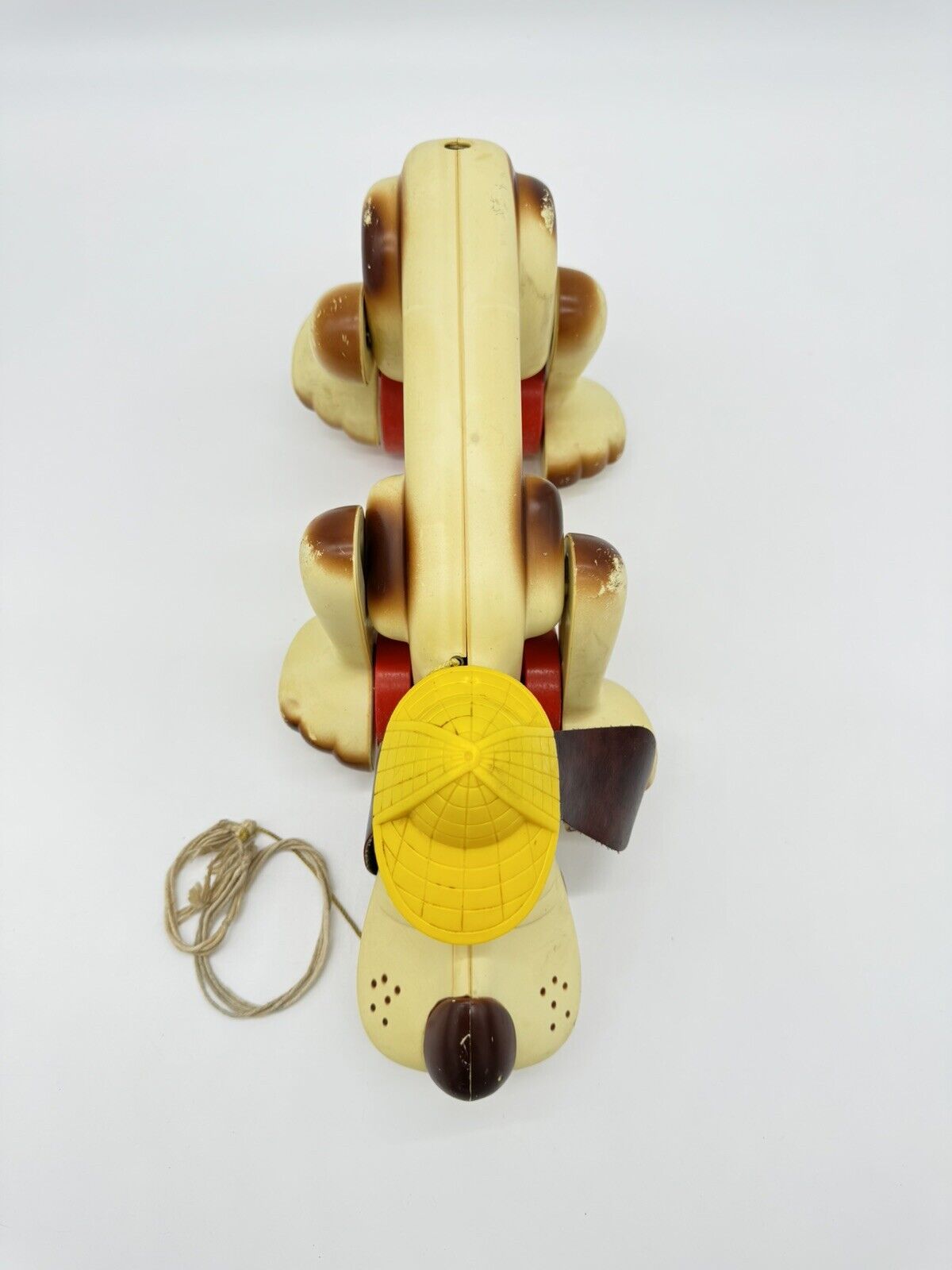 Vintage 1970s Hasbro 574 Digger Sniffing Detective Dog Plastic Pull Toy 14"