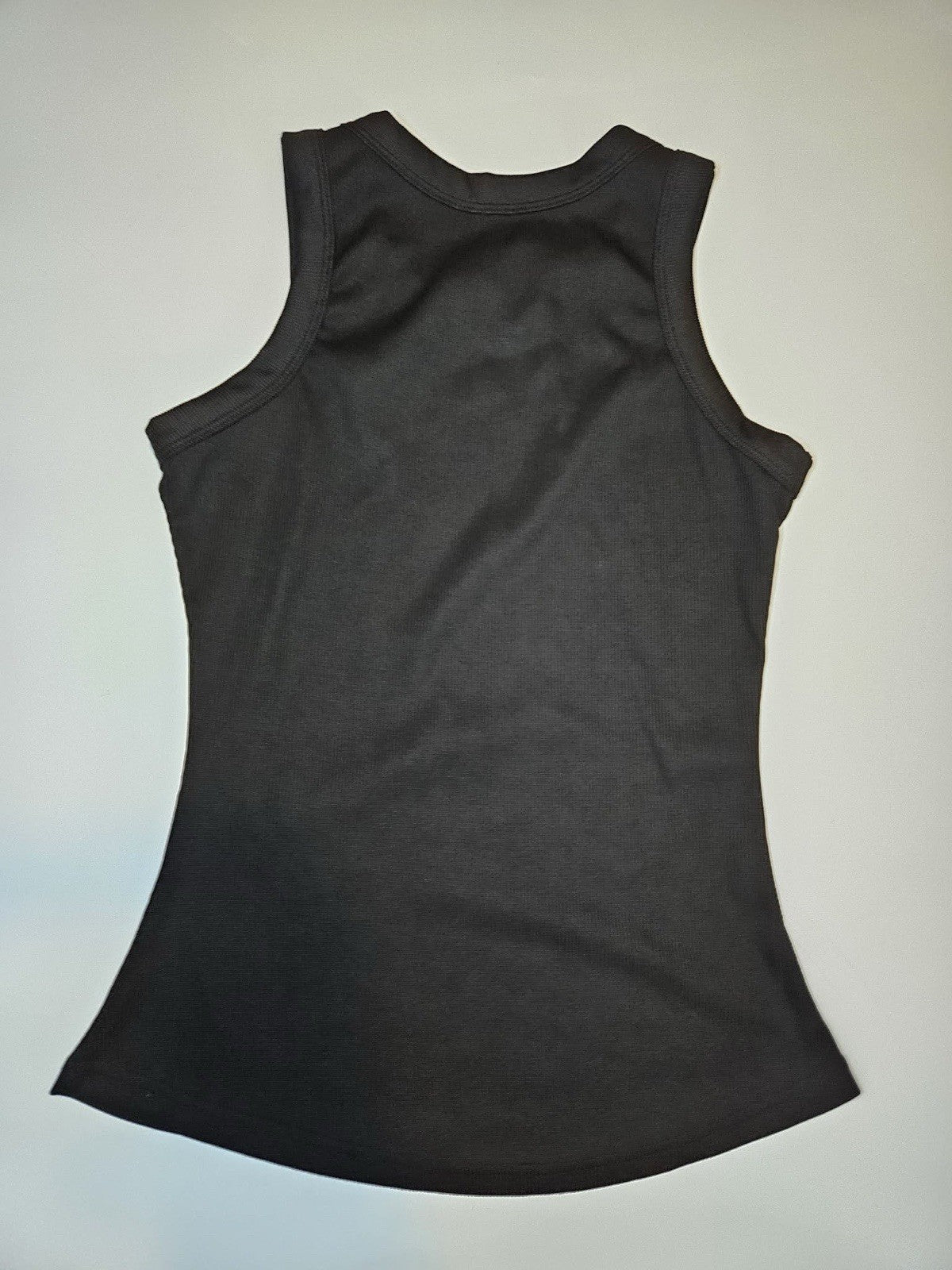 Black Ribbed Sleeveless Tank Top Size Small