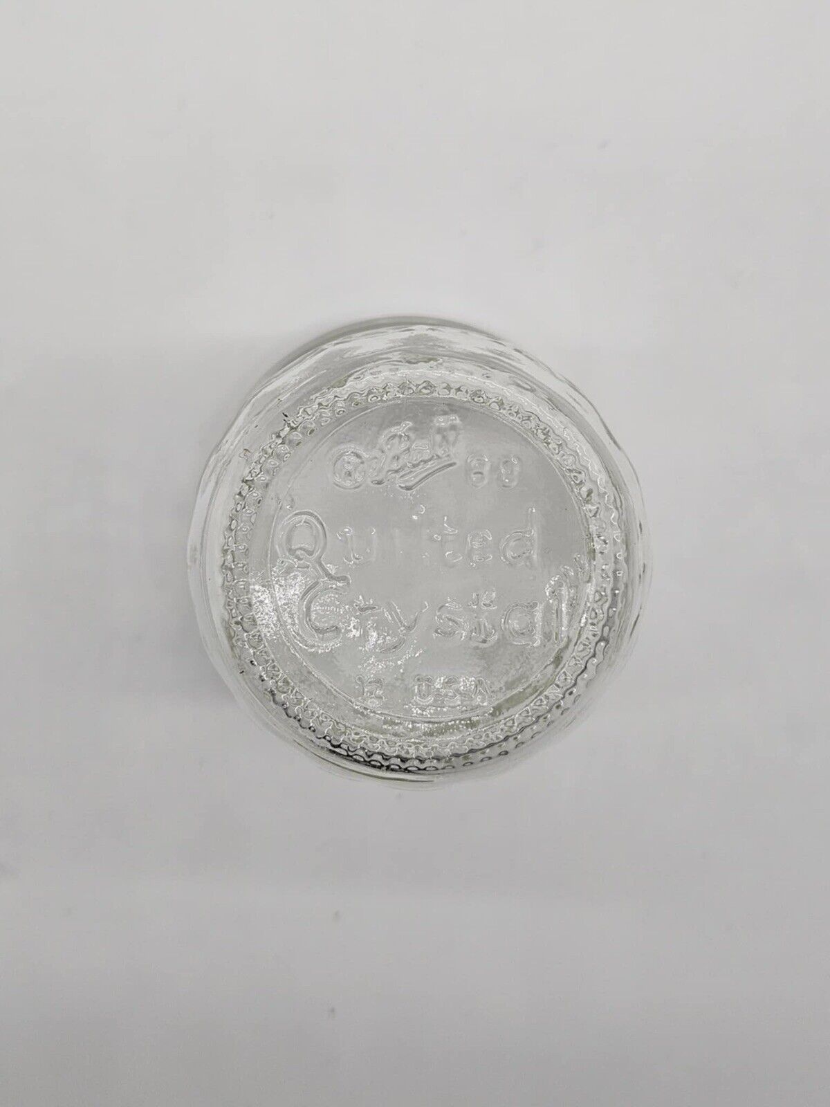 HALF PINT Jelly Jar ~Ball ~QUILTED CRYSTAL Clear Round  ~#1 ~USA ~NO LID