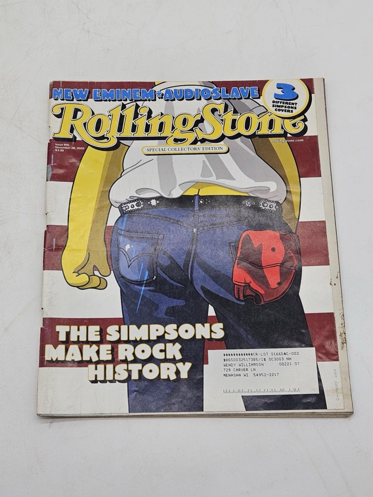 Rolling Stone The Simpsons Matt Groening Eminem Audioslave Bono Warren Zevon VG