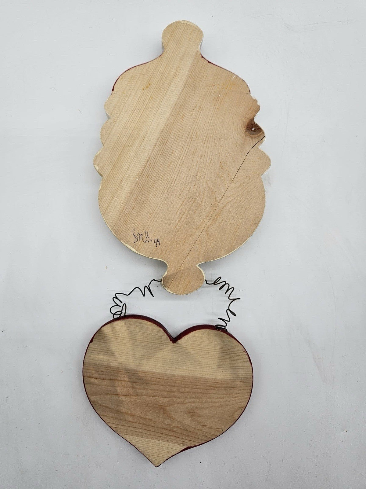 Hand Painted Wooden Santa Wall Hanging Ho Ho Heart Christmas Decor