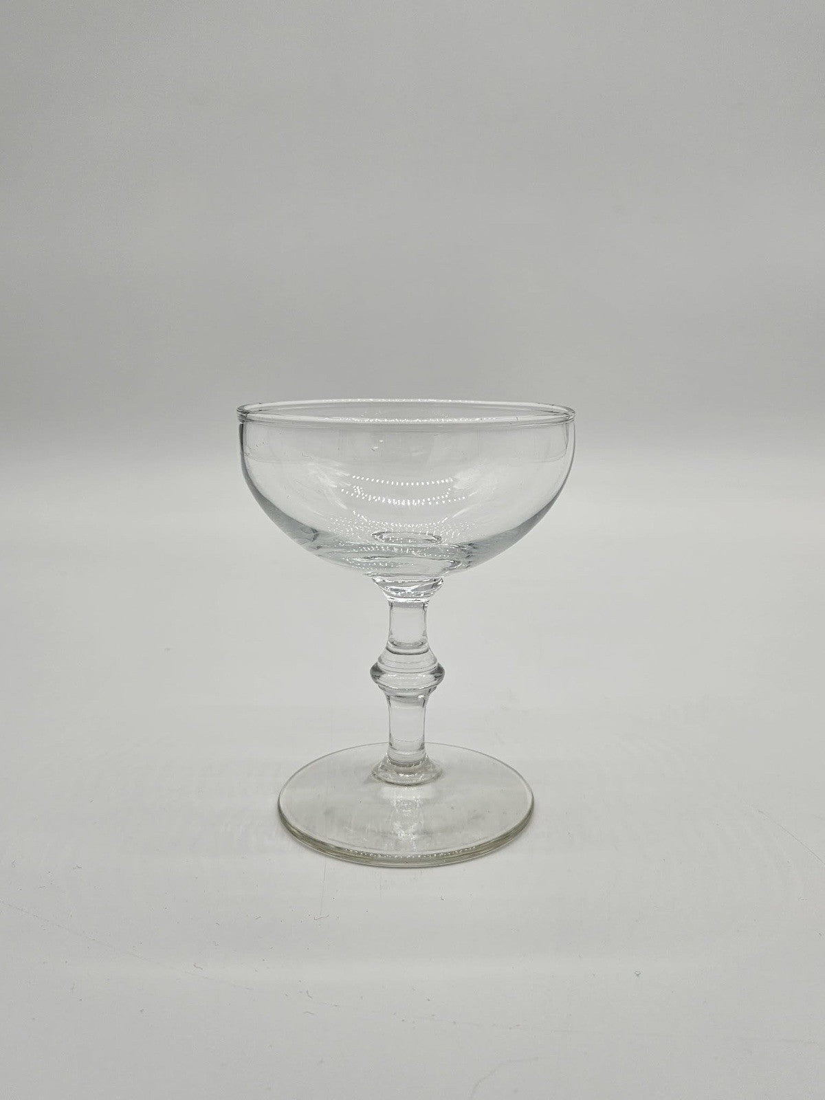 Libbey Georgian Coupe Champagne Glass Knobbed Stem 4" Crystal Clear