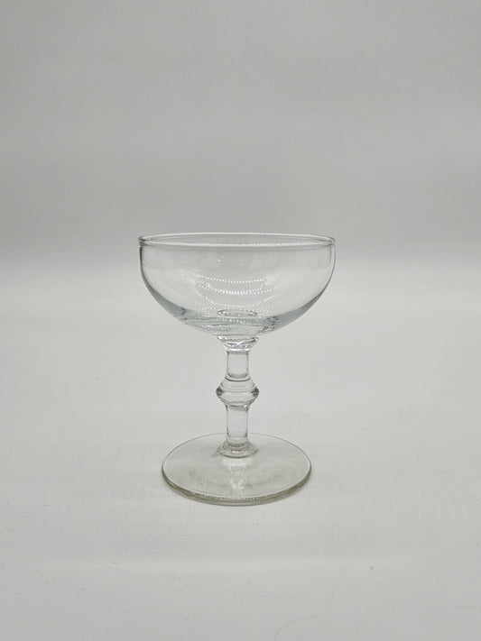 Libbey Georgian Coupe Champagne Glass Knobbed Stem 4" Crystal Clear