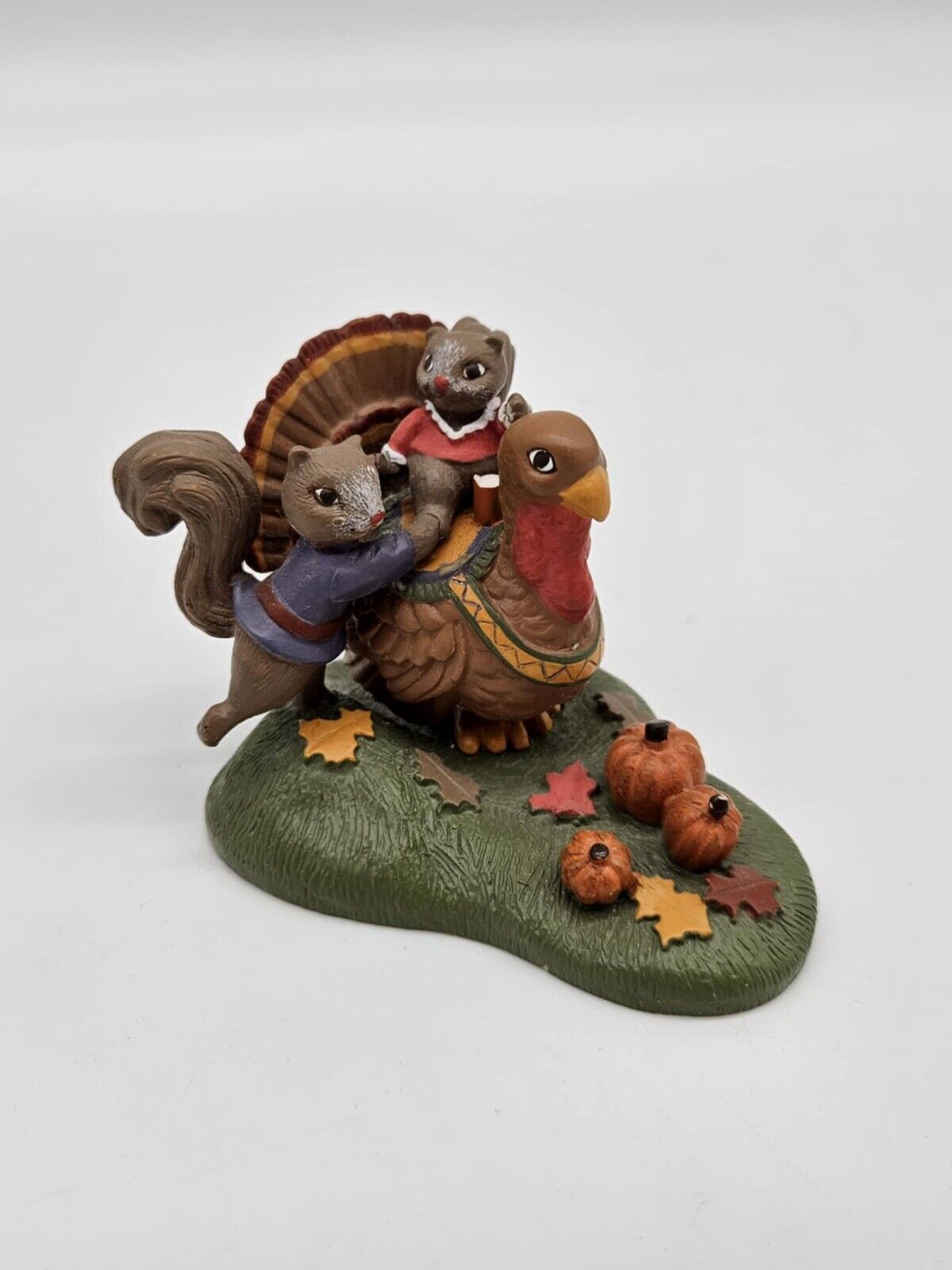 Avon Magical Carousel Turkey Mr. Squirrel Hold On Tight Thanksgiving Signed G34