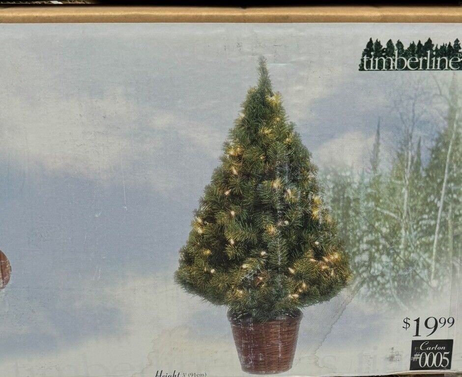 New Tree Vintage Pre Lit Highland Fir Christmas Tree  Artificial
