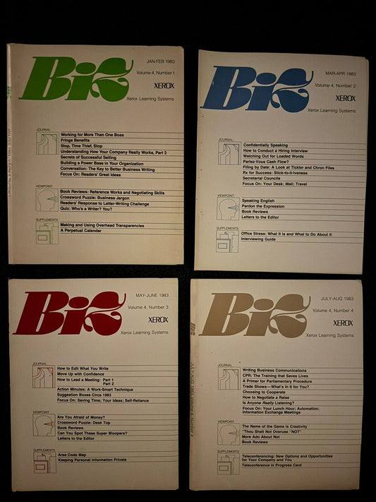 Vintage 1980s 4 Volume Lot of BiZ Xerox Learning System ￼