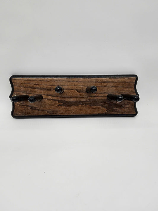 Vintage Style Wooden Wall Peg Rack Coat Hat Towel Holder 6 Pegs