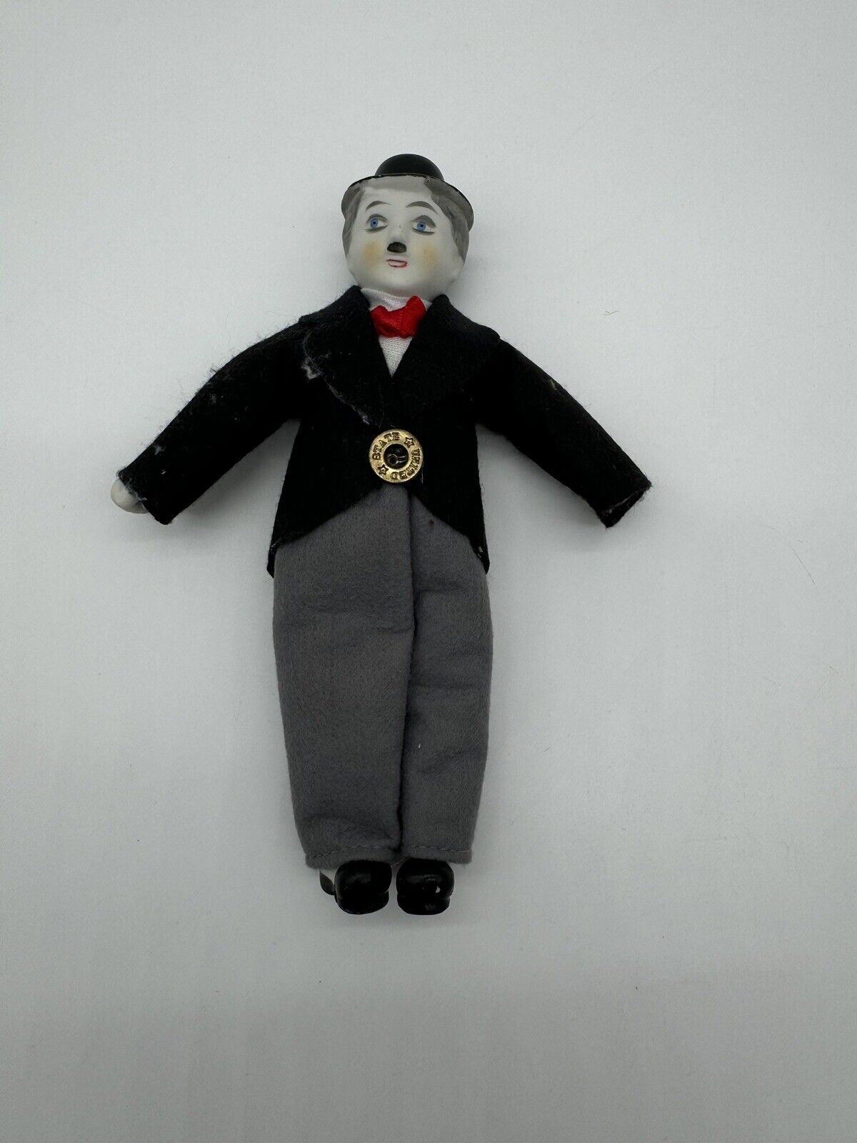 Charlie Chaplin vintage 8.5" tall porcelain doll - retro toys, Comedy, Humor