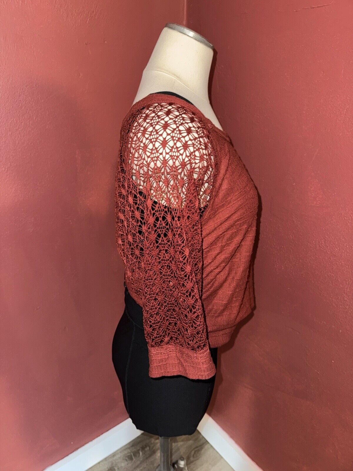 Maurice’s Half Steve Crocheted Burnt Orange Top