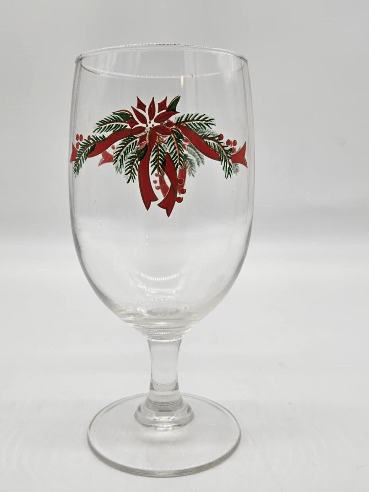Fairfield Poinsettia & Ribbon 16 Oz Iced Tea Glass 7643143