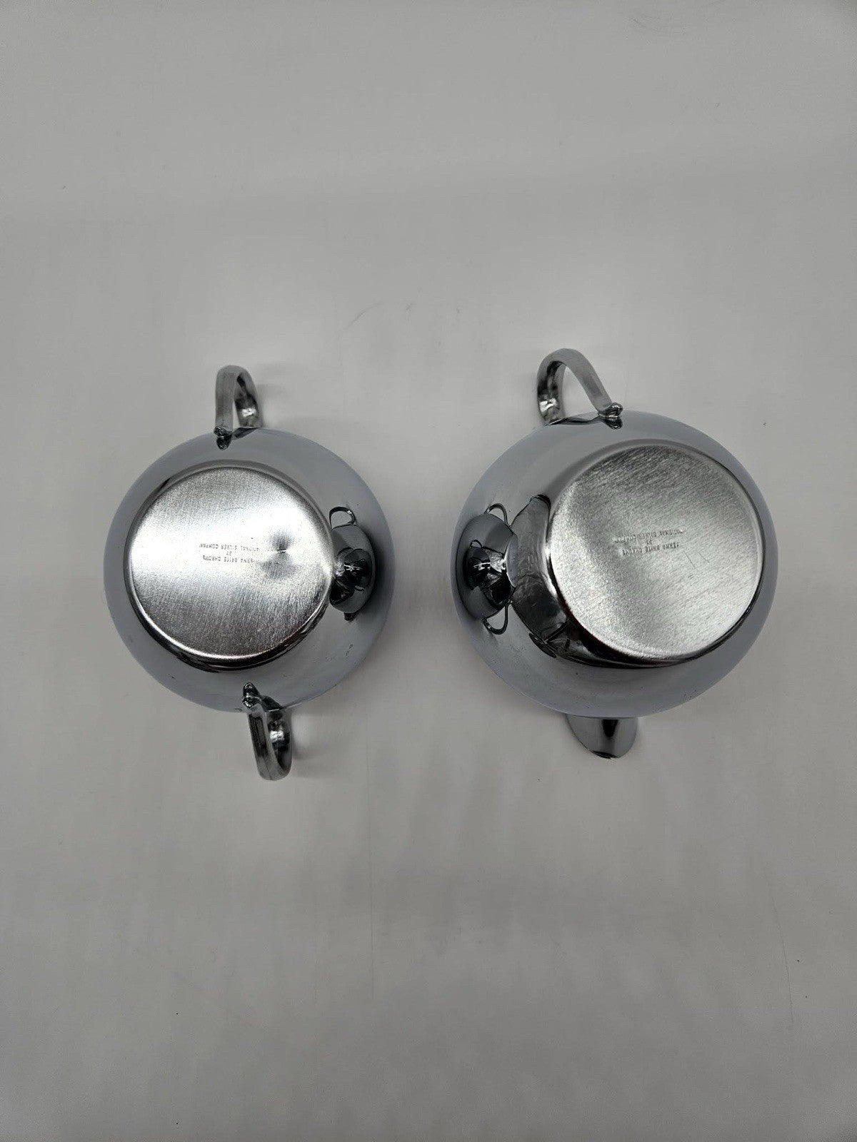 Mid-Century Chrome Creamer & Sugar Bowl Set