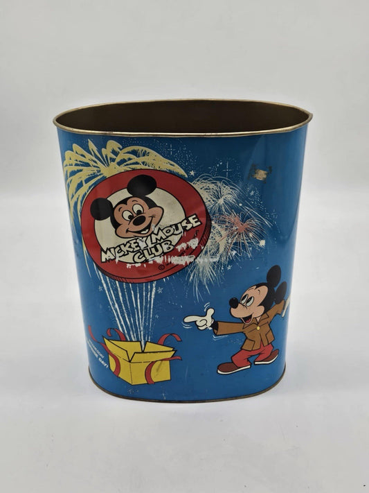 Vintage Disney Cheinco Trash Garbage Can Mickey Mouse Club Mouseketeer Days
