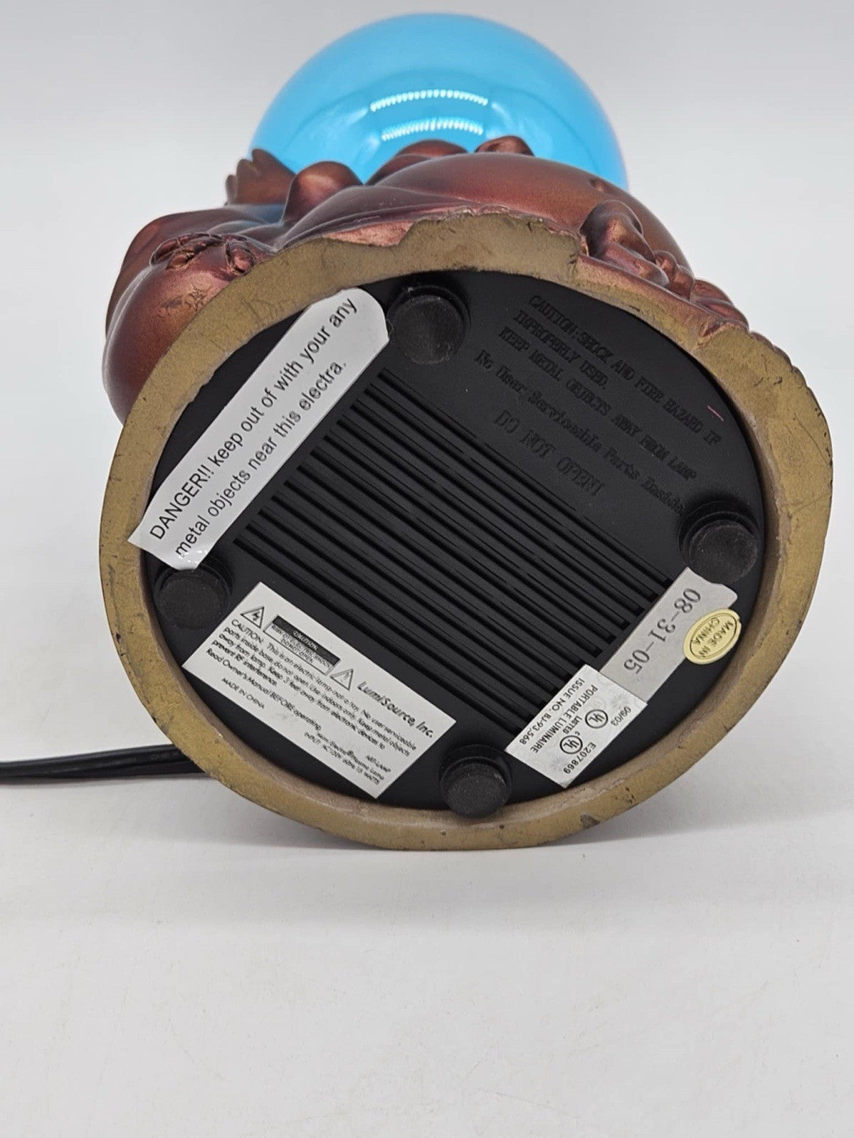 LumiSource Buddha Electra Lamp Tesla Plasma Globe Table Light Spencers Gifts NOS