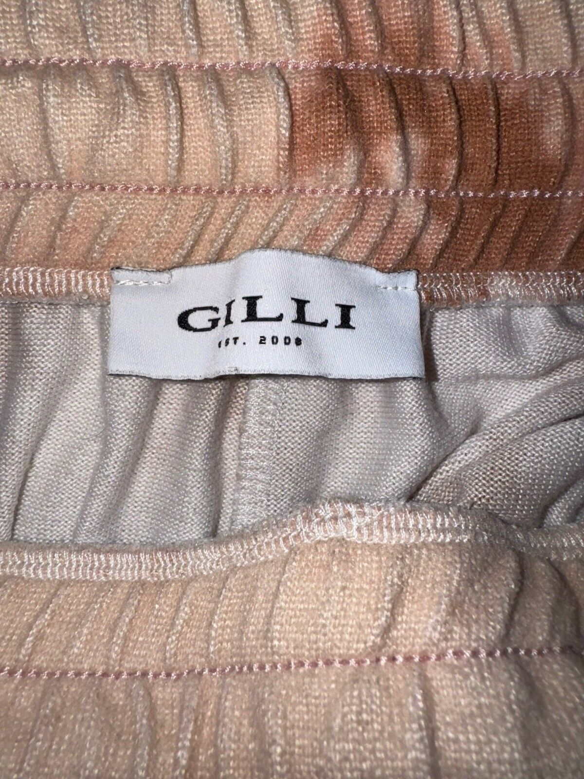 Gilli Sweatpants Joggers Women Sz M Pink Tie-Dye Pull On Garter Bottoms Lounge