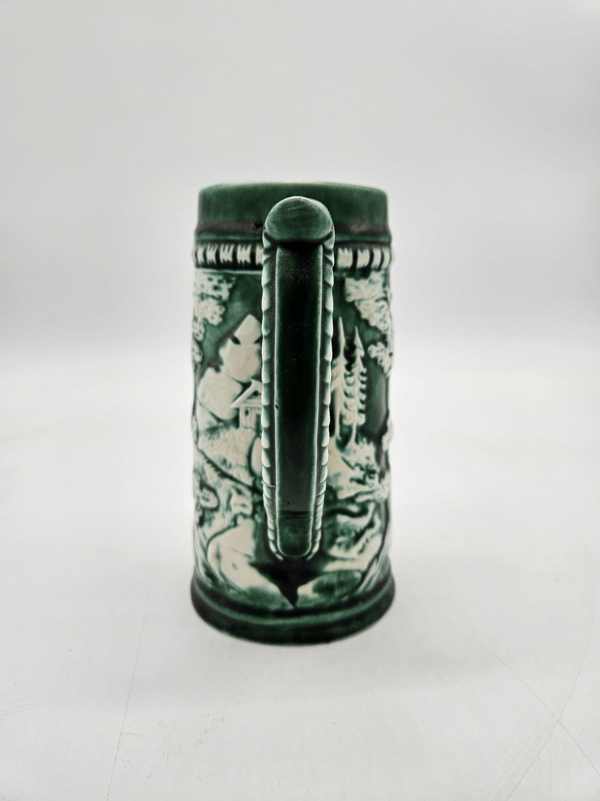 Vintage Green Relief German Style Beer Stein Mug