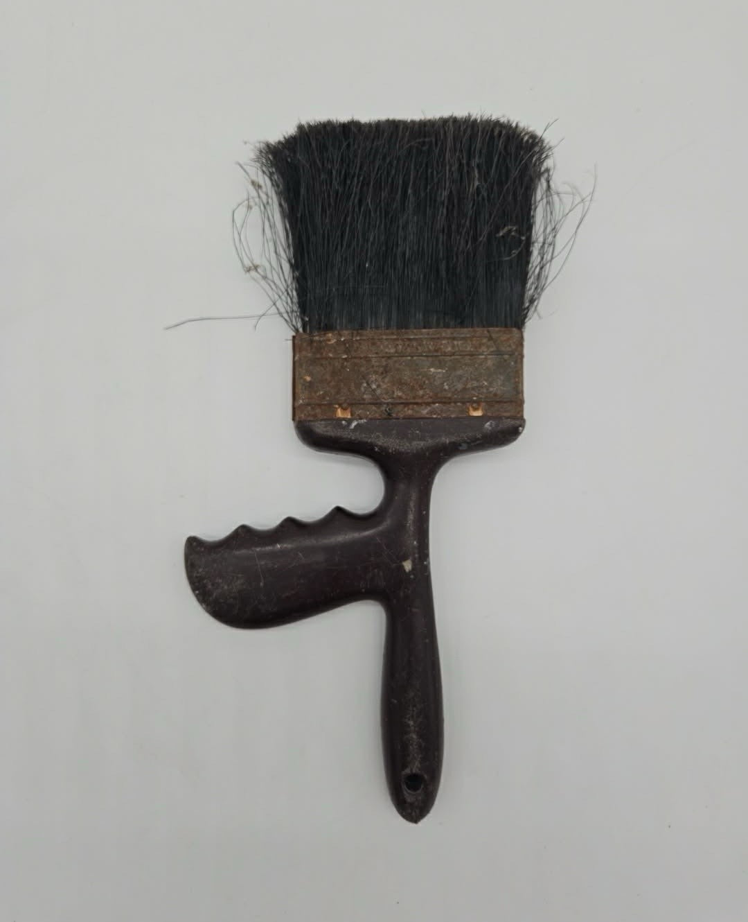 Vintage Barber Neck Duster Paint Brush Pistol Grip Handle Black Bristles