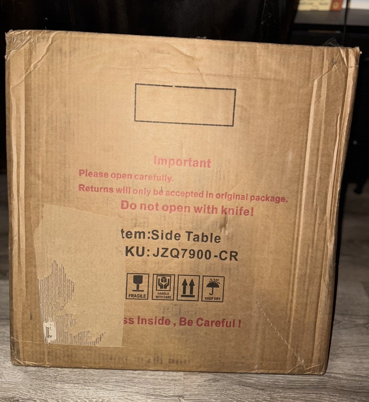 NIB Modern Tempered Glass Table Tea Table Square Table End Table