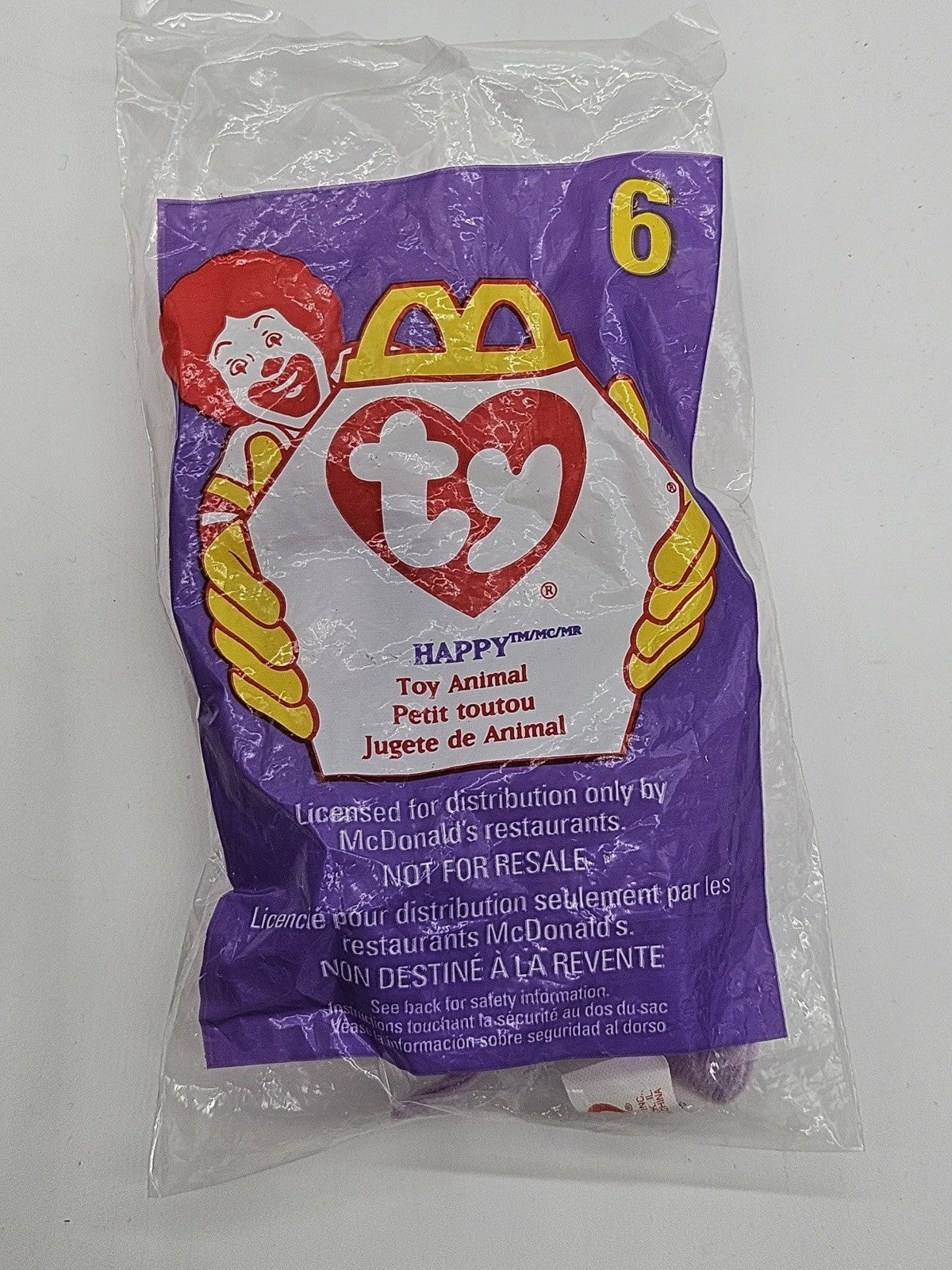 Ty Beanie Baby Happy The Hippo McDonalds Collectible Plush Retired Original New