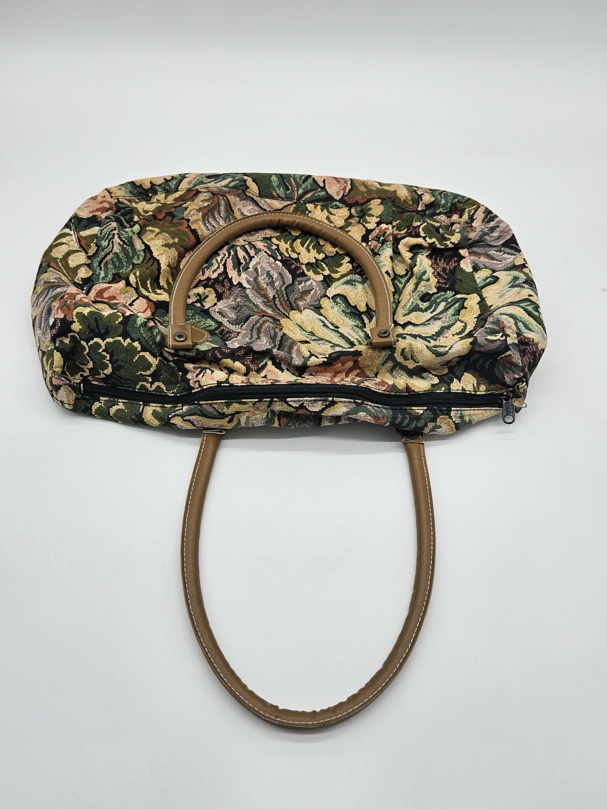Vintage Gitano Floral Tapestry Duffel Bag 80s Weekender Travel Carry-On