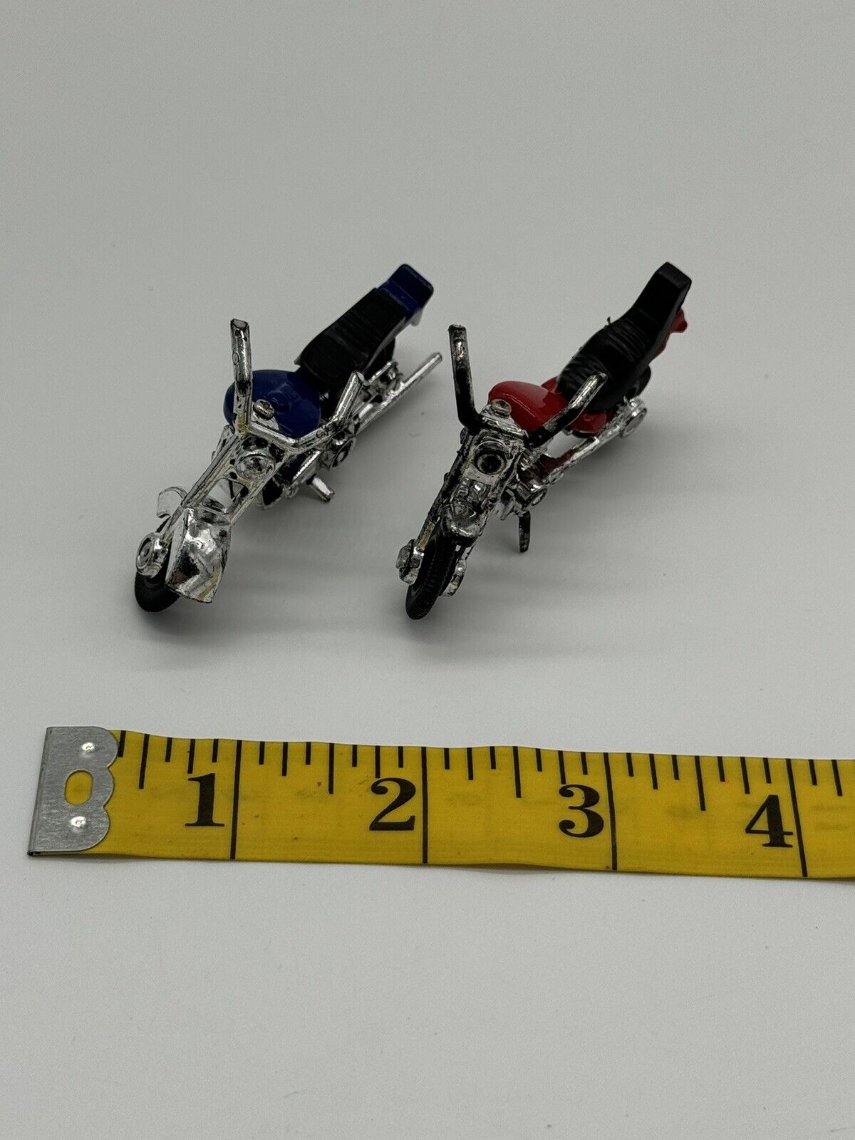Two Unbranded Diecast & Plastic Motorcycle Chopper Toys