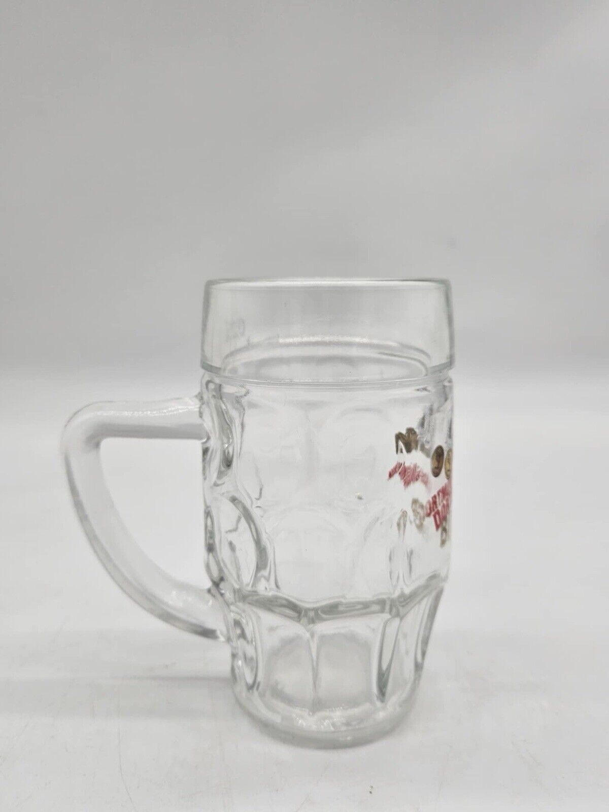 Dortmunder Union Bier Clear Thumbprint Glass Beer Mug 0.2L W Germany Vintage
