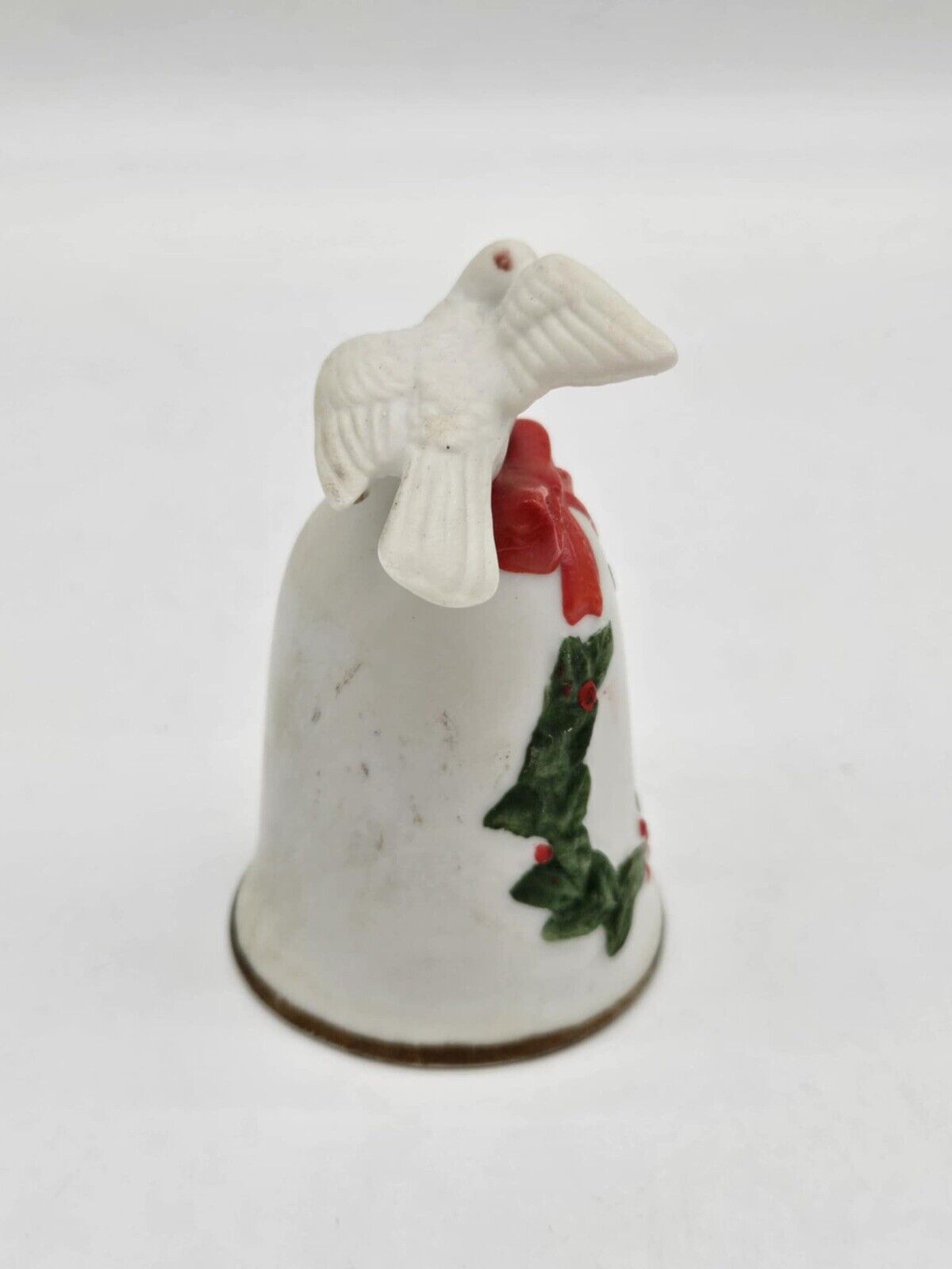 Vintage Dept. 56 Porcelain Turtle Dove Ceramic Holiday Bell
