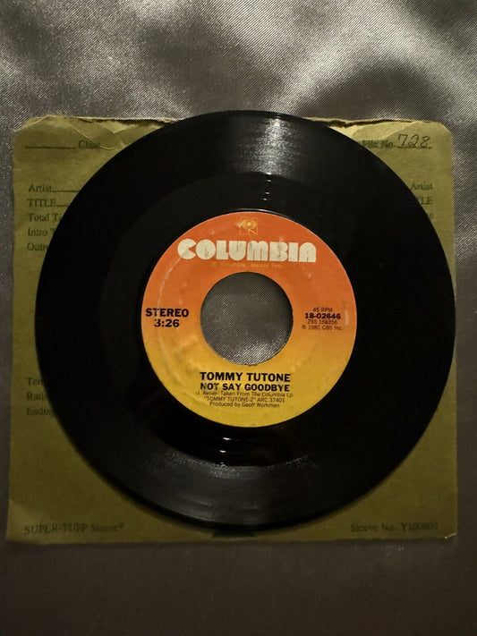 TOMMY TUTONE: 867-5309/jenny / not say goodbye COLUMBIA 7" Single 45 RPM