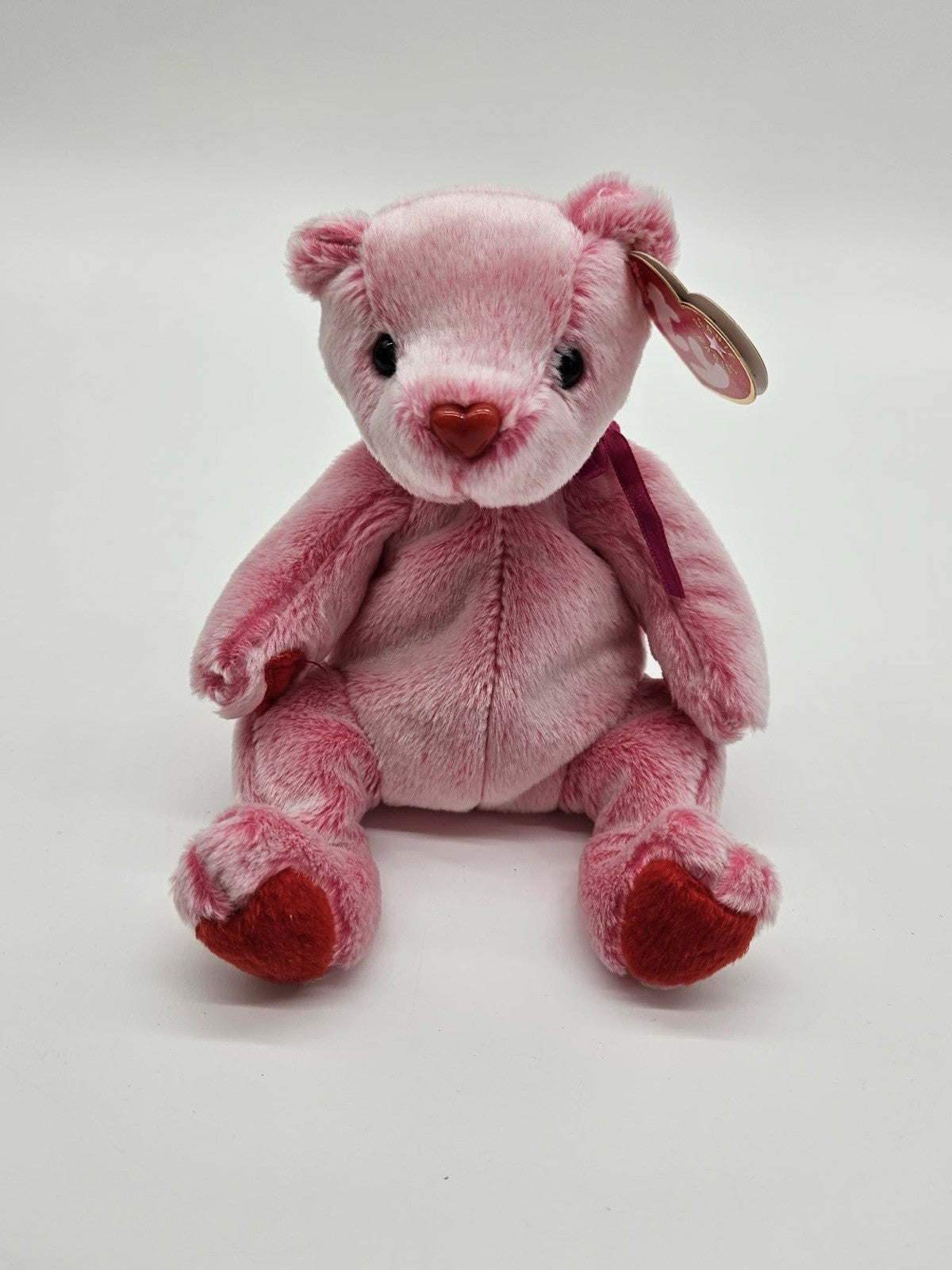 Romance TY Beanie Baby Valentines Day Pink Pot Belly Bear DOB February 2 2001