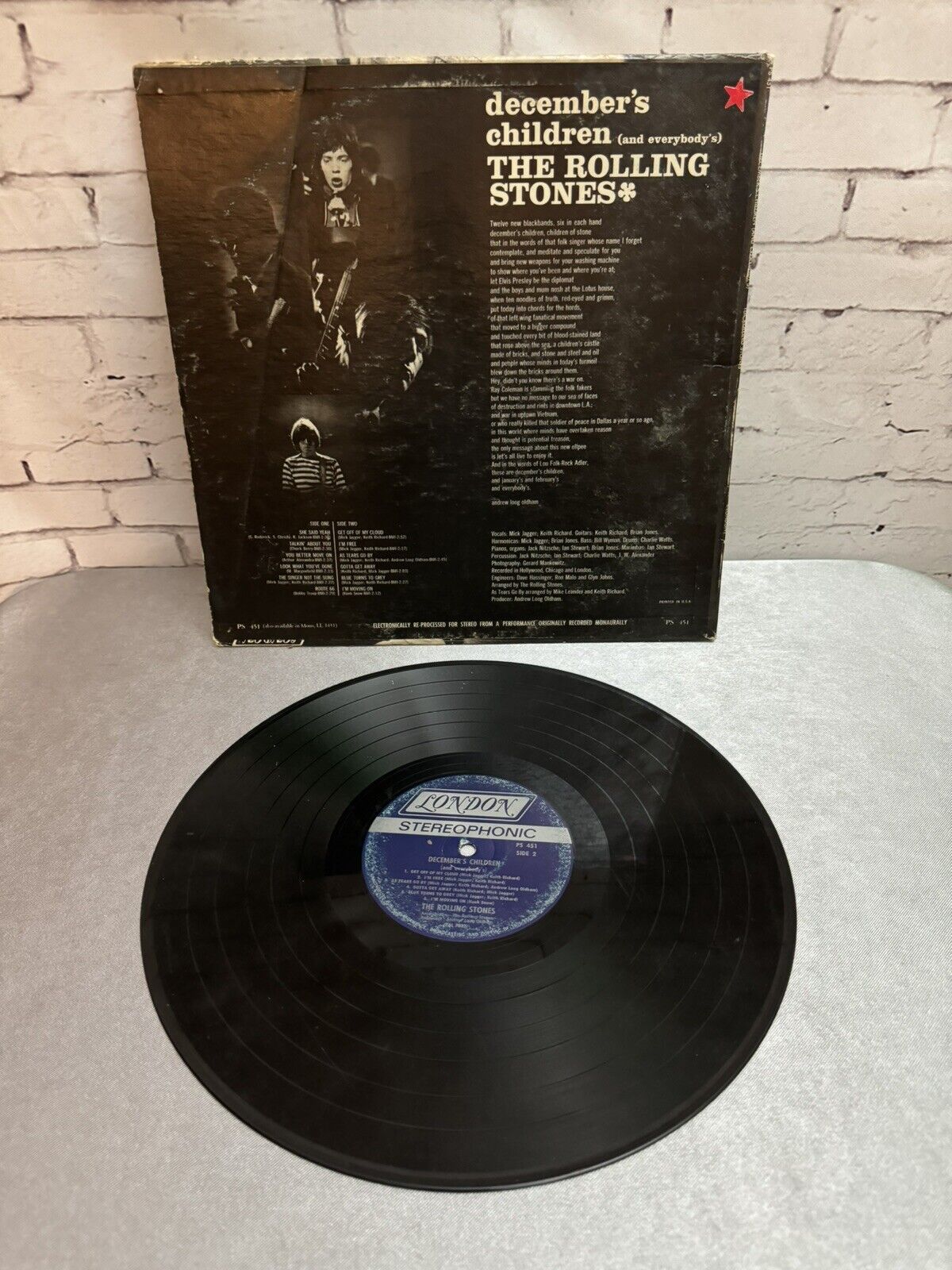 THE ROLLING STONES - DECEMBER’S CHILDREN VINTAGE VINYL . HARD TO FIND STEREO!